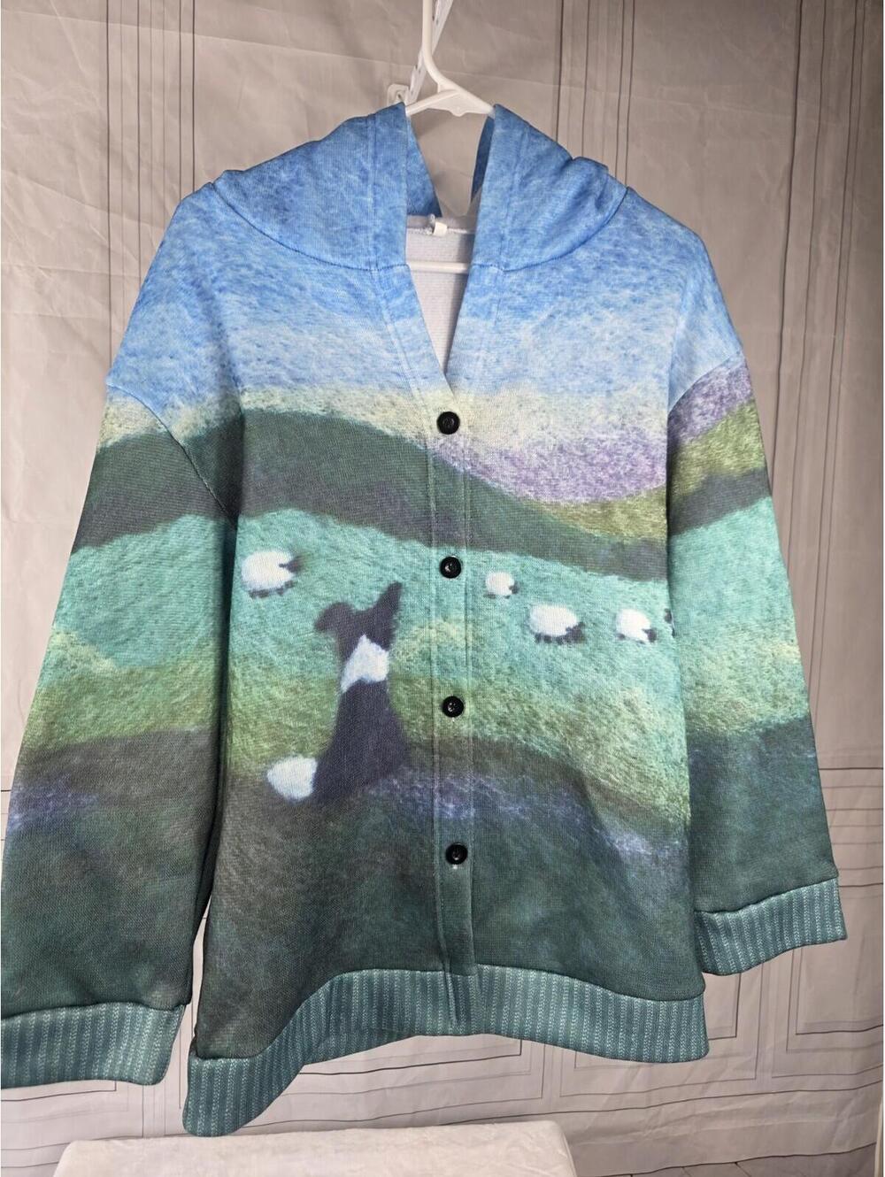 The Shepherds Watcher Felt Art Sweatshirt Country Bumpkin Core